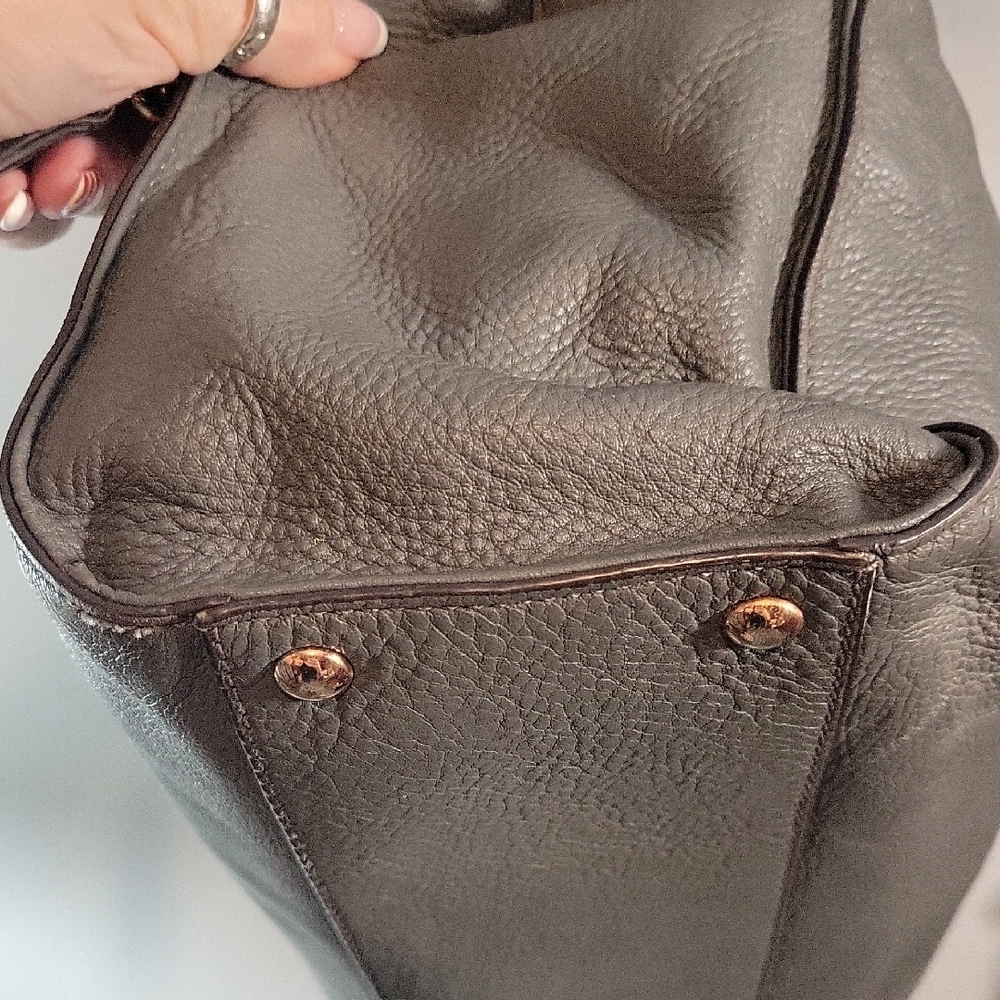 Michael Kors Gray Satchel with Gold Accents - Picture 4 of 13